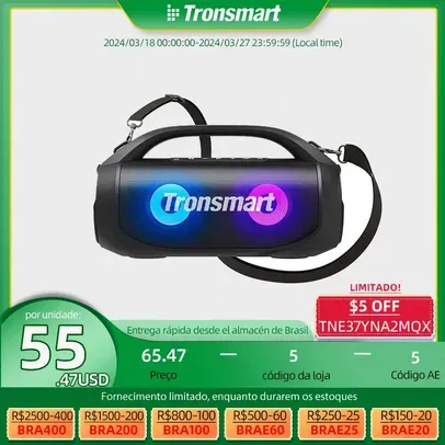 [Do Brasil] Caixa de Som Tronsmart Bang SE Bluetooth 5.3 Playtime de 24h
