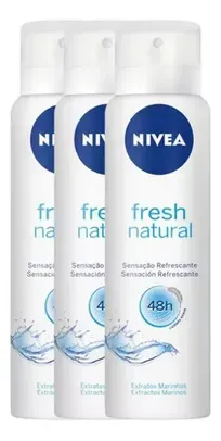 Kit 3 Desodorante Nivea Feminino Fresh Natural 48h 150ml