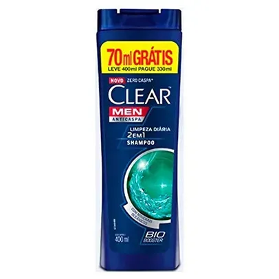 Shampoo Anti Caspa Clear 400Ml Limpeza Diária 2 em 1, Clear, Clear