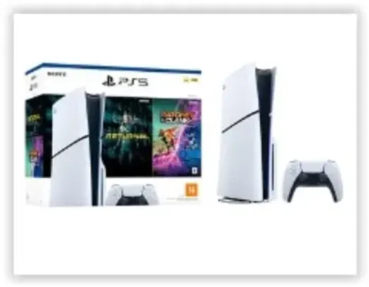 Console Sony PlayStation 5 Slim, Branco + 2 Jogos - 1000038899