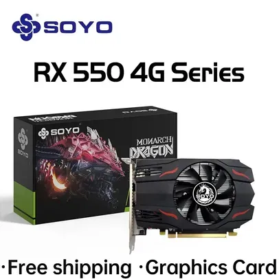 (moedas | taxas inclusas) Placa de Vídeo Soyo-Placa de vídeo AMD GPU Radeon RX 550