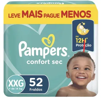 Fralda Pampers Confort Sec Super Tamanho XXG 52 Unidades
