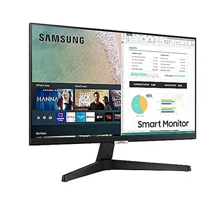 Smart Monitor Samsung 24, FHD, Plataforma Tizen™, Tap View, HDMI, Bluetooth, HDR, Preto, Série M5