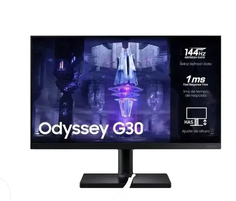 Monitor Gamer Samsung Odyssey G30 24” FHD, Tela Plana, Painel VA, 144Hz, 1ms, HDMI, FreeSync Premium