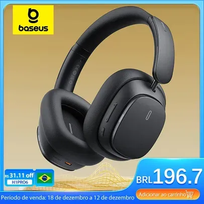 Headphone Baseus H1 Pro fone de ouvido sem fio, híbrido 48dB Active cancelamento de ruido