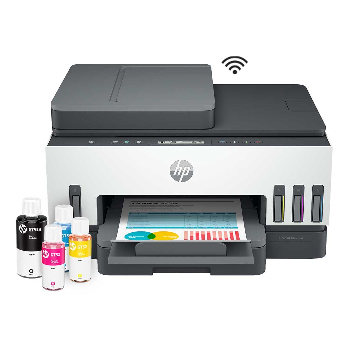 Impressora Multifuncional HP Smart Tank 754 Tanque de Tinta Colorida Scanner Duplex Wi-fi USB Bluetooth Bivolt - 2H0A6A