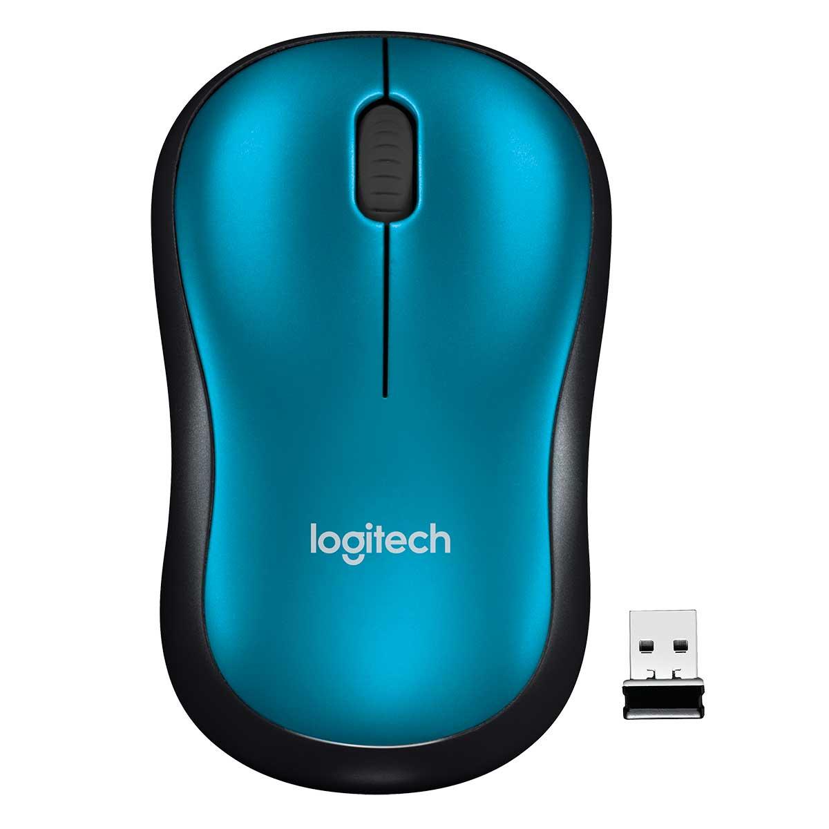 Mouse sem fio Logitech M185 com Design Ambidestro Compacto Conexão USB e Pilha Inclusa