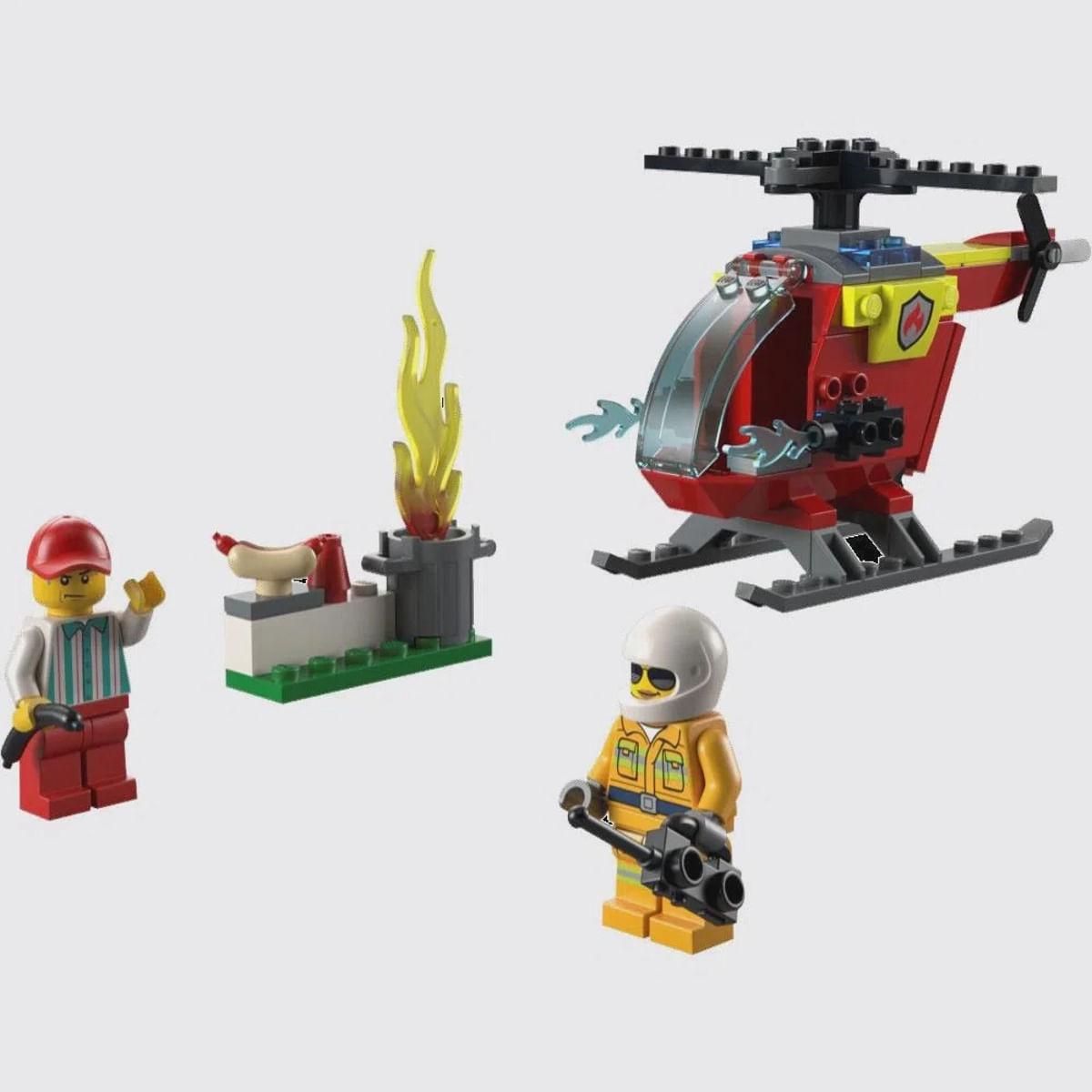 Bloco de Montar Lego City Helicóptero dos Bombeiros 53 Peças