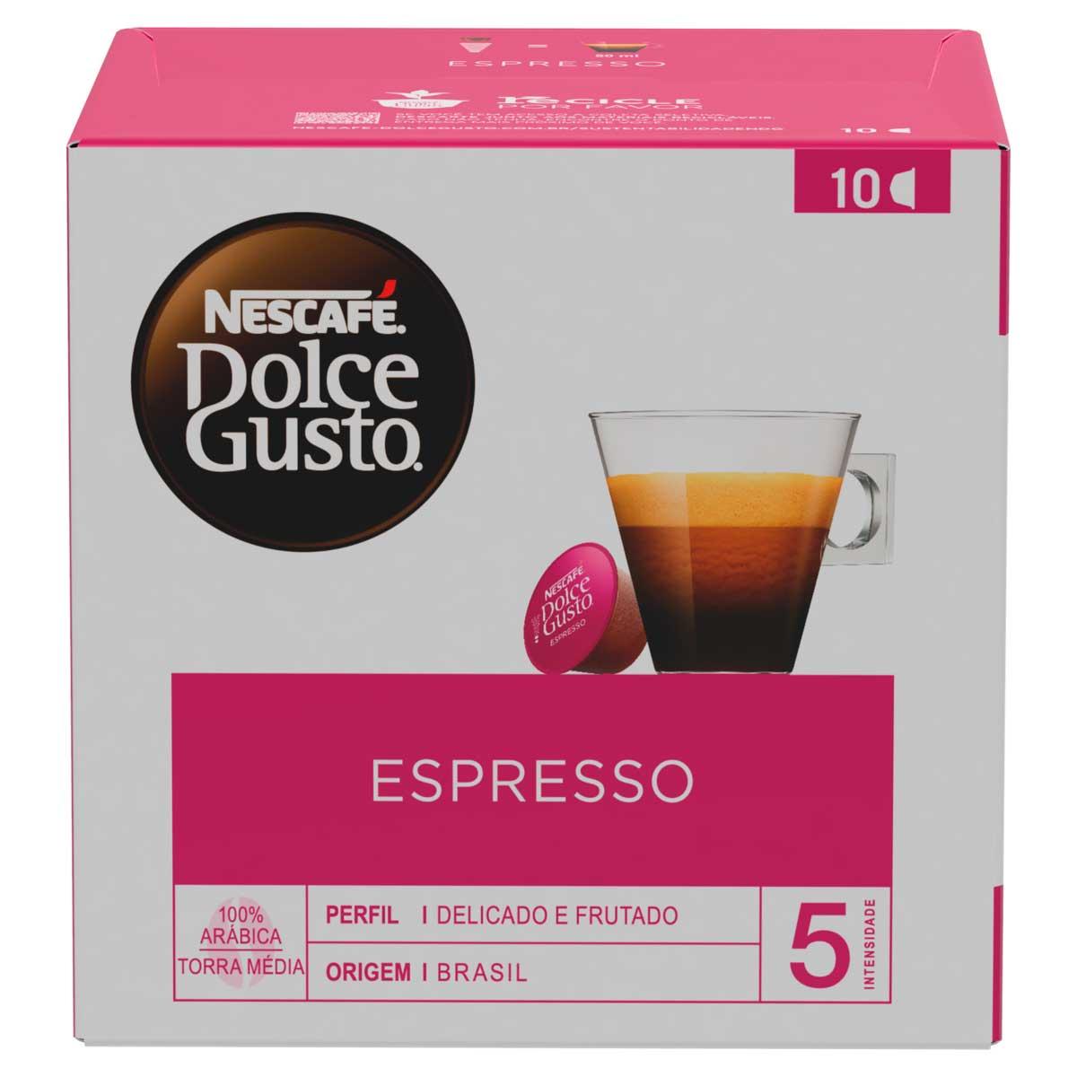 4 Caixas de Café em Cápsula Nescafé Dolce Gusto Espresso - 10 Cápsulas Cada