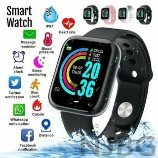 Smartwatch Relógio Inteligente NJBG Com HD Display Y68 Bluetooth À Prova D'água IP67 Lembretes , Chamadas E Frequência Cardíaca