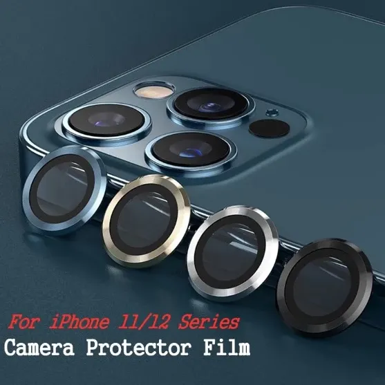Película Protetora De Lentes Câmera Para iPhone XR / 11 / 12 / 13 / 14 Pro / 14 Pro Max / 15 Pro Max  Protetor Metal *** 1/2/3 Unidades ***