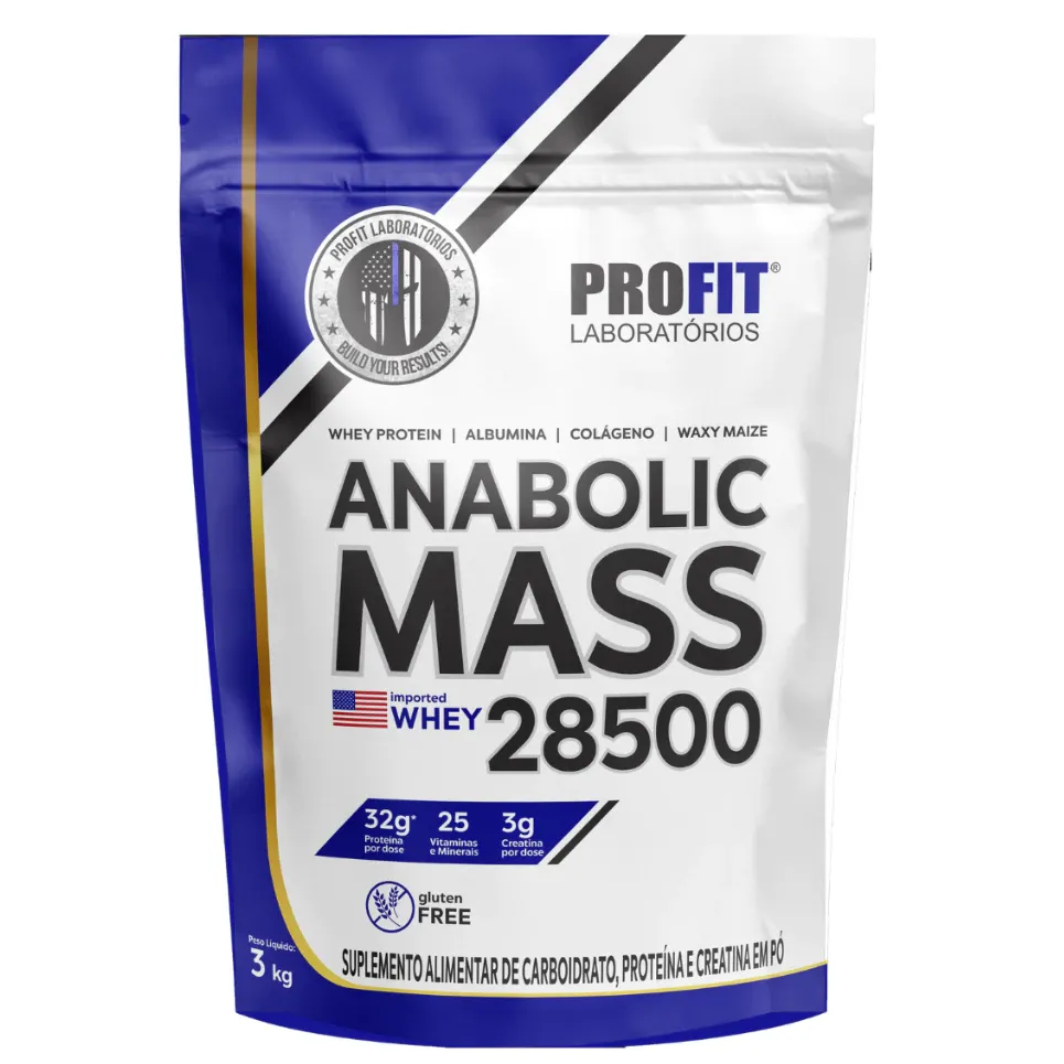 Anabolic Mass 28500 Hipercalórico Ganho de Peso 3kg Profit Labs