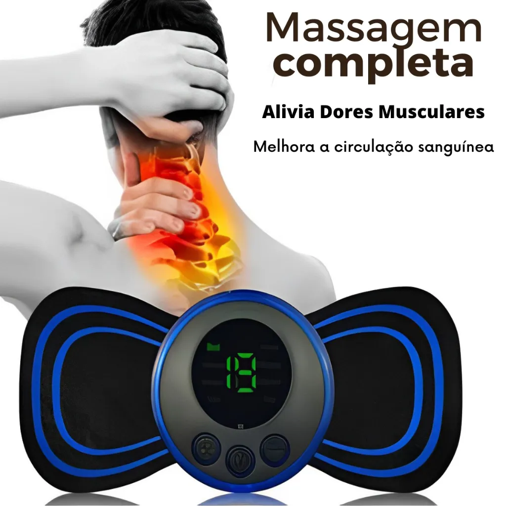 Kit 2 Peças Mini Massageador Elétrico Portátil para Alívio de Dores no Pescoço e Corpo para Cervical Portátil Alivia Dores Corpo Pescoço