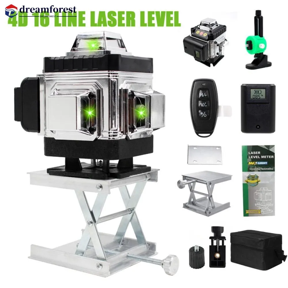 DREAMFOREST 4D 16 Linhas Nível Laser 360 Auto-Horizontal Vertical Cross Green Light Ferramenta De Medição De E5P4