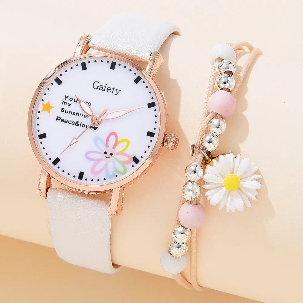 Relógio De Tendência Para Senhoras Coreanas Pulseira daisy Mulheres Quartzo Bonito