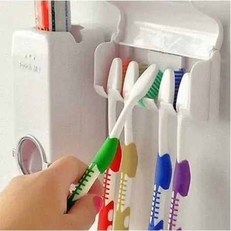 Dispenser de Creme Dental Pasta de Dente Suporte Escova Dente