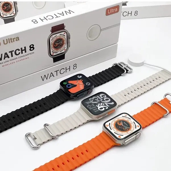 2022 Novo Relógio Smartwatch Ultra 49mm Série 8 Masculino Feminino Bluetooth Chamada À Prova D'água Watch8 Wireless Charging