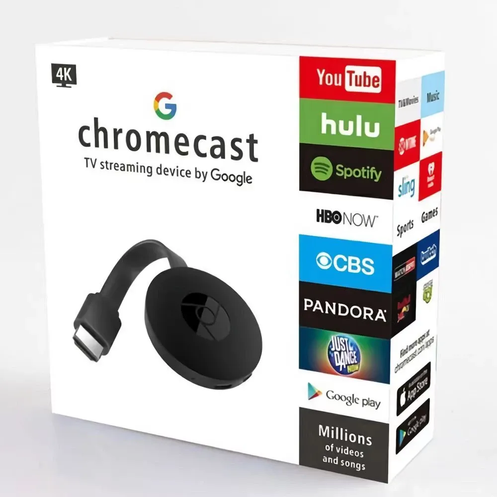 Original Chromecast G2 4K Ultra HD Para Transmissão De TV De Alta Definição Google Miracast