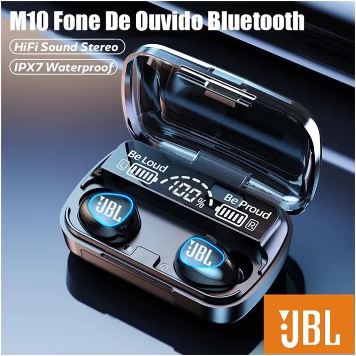 Jbl m10 Fone De Ouvido Sem Fio TWS Bluetooth 5.1 9D Wireless Headphone Waterproof