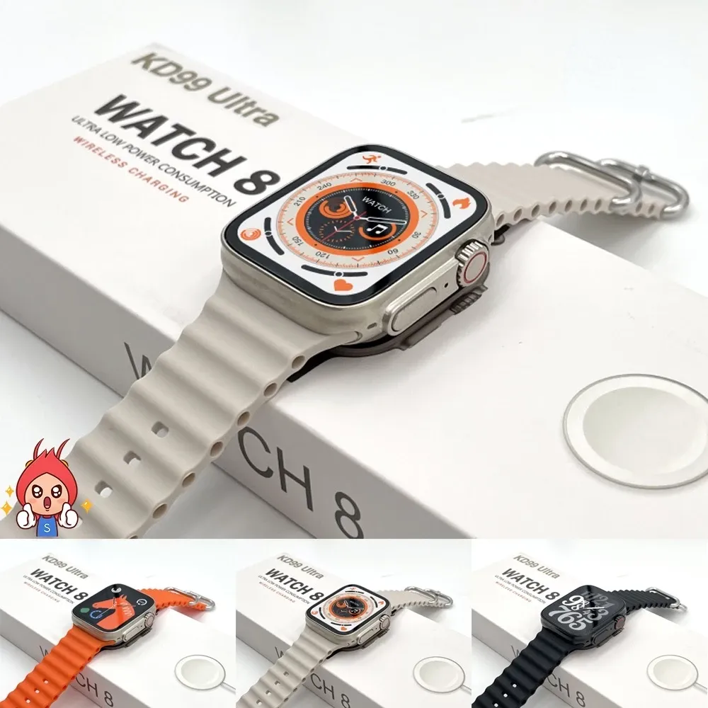 2023 Novo Relógio Inteligente Ultra 49mm Series 8 Smartwatch Masculino Chamada Bluetooth KD99 8 Carregamento Sem Fio