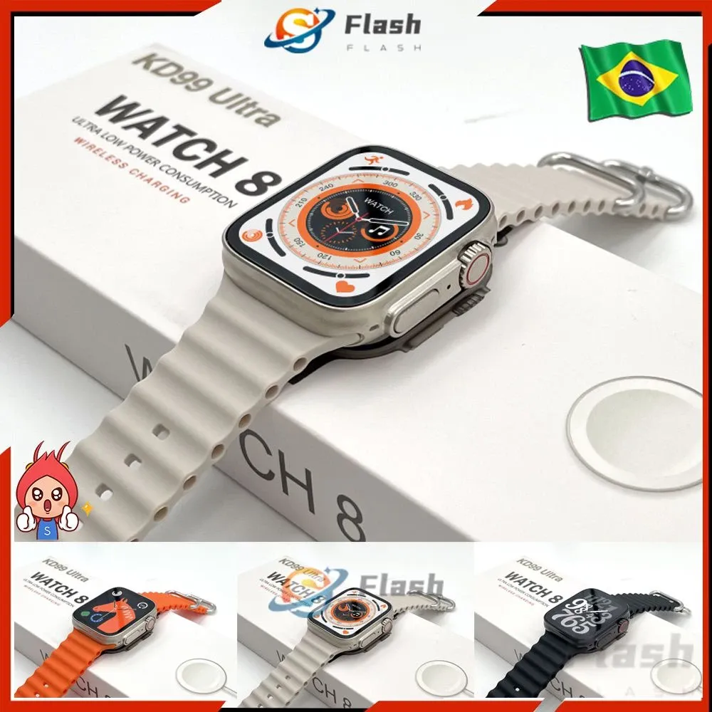 2023 Novo Relógio Inteligente Ultra 49mm Series 8 Smartwatch Masculino Bluetooth Chamada KD99 8 Carregamento Sem Fio