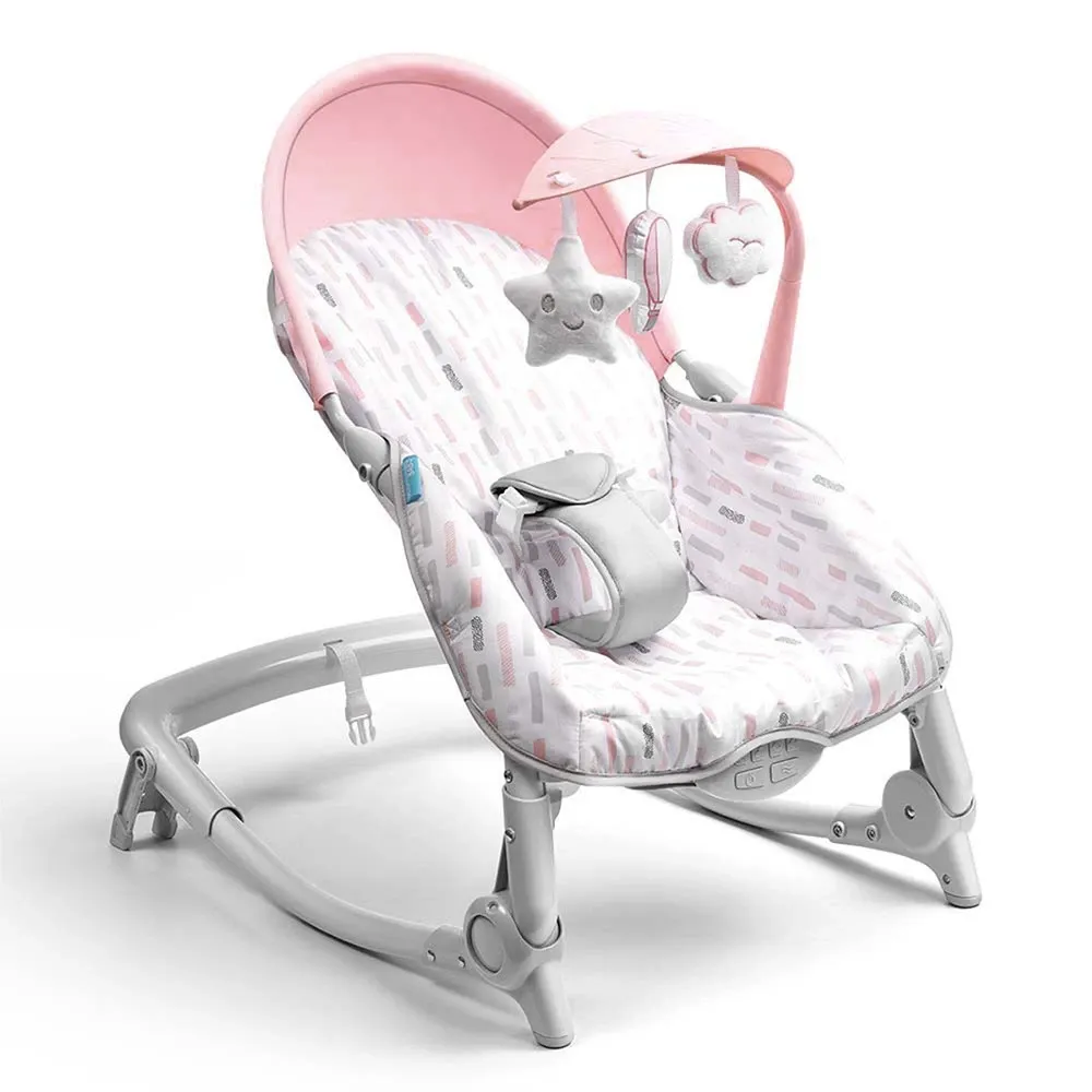 Cadeira de Descanso e Balanço Spice Dobrável 0 à 18kgs Rosa Multikids Baby - BB293