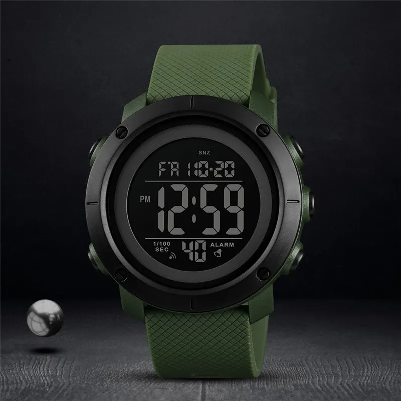 Relógio De Pulso SKMEI Dual Time Digital Esportivo Militar LED À Prova D'água Alarme