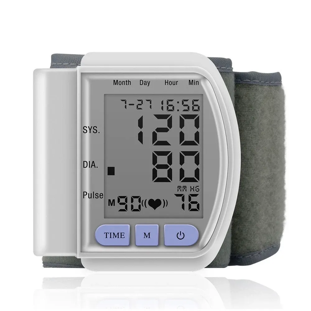 Portátil monitor de pressão arterial digital pulso tonômetro batimento cardíaco medidor de freqüência doméstica bp sphygmomanômetro cuidados de saúde em casa