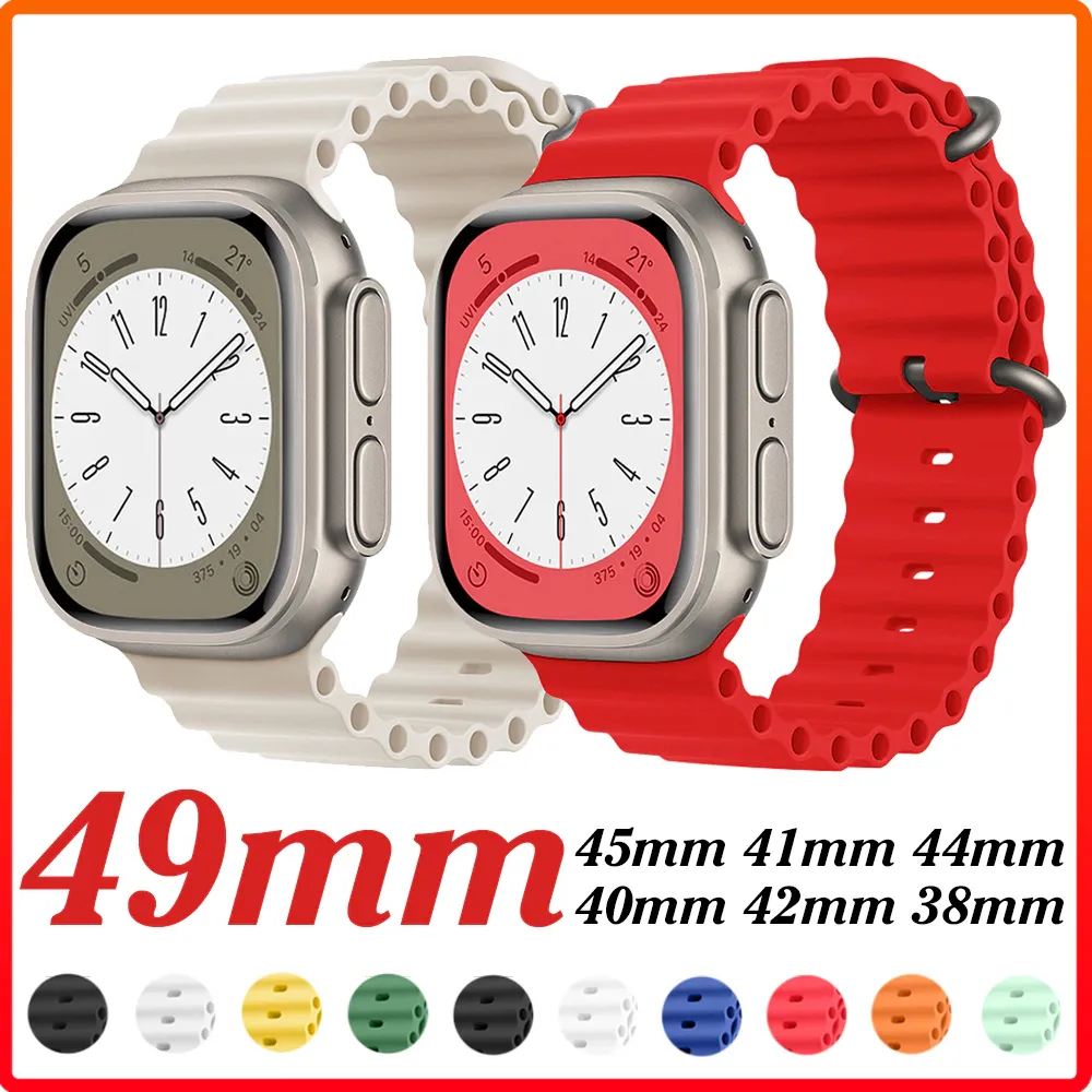 Pulseira Oceânica Para Relógios Apple Série 8 Ultra 49mm 45mm 41mm Smartwatch Relógio Inteligente 44mm 40m 42mm 38mm