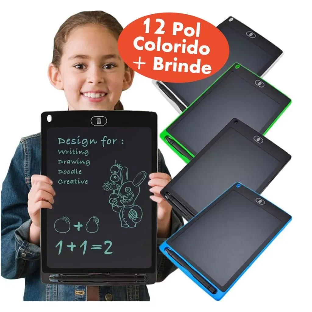 Lousa Mágica Tablet Infantil 12 Pol Digital Educativo Para Criança De Escrever E Desenhar 8,5 e 12 Polegadas Tela Lcd