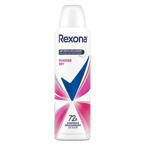 Desodorante Antitranspirante Aerosol Feminino Rexona Powder Dry 72 horas 150ml