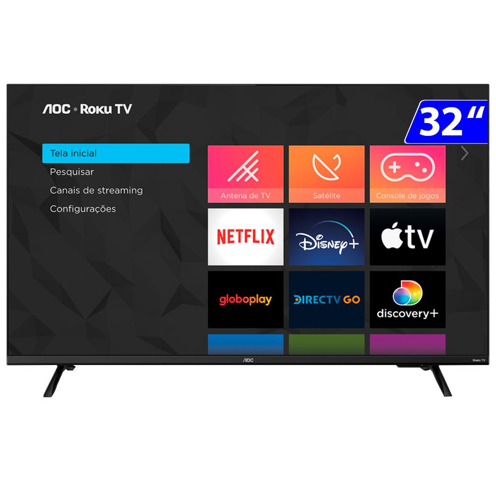 Smart Tv Aoc Led 32" Hd Wi-Fi Roku Slim Áudio Dolby Digital 32S5135/78G - Sem Cor