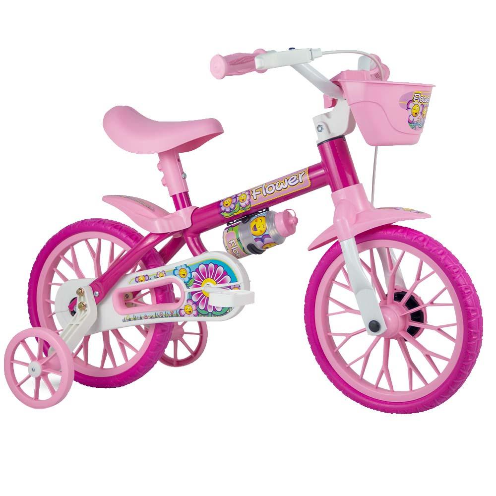 Bicicleta Infantil Aro 12 Nathor Freio Tambor 1 Marcha Cestinha - Rosa - Rosa