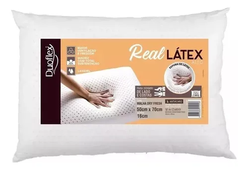 [ML] Travesseiro Duoflex Real Látex Alto - R$ 175