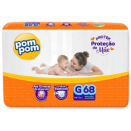 Fralda Pom Pom Protek Proteção de Mãe G - 68 Unidades