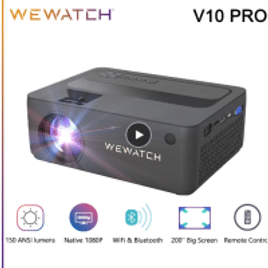 Projetor WEWATCH V10 Pro 1080p Nativo WIFI 150 Ansi Lumens