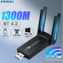 Adaptador WiFi USB 3.0 2.4/5Ghz 1300Mbps + Bluetooth FENVI
