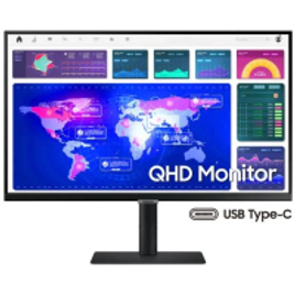 Monitor QHD Samsung 27" HDMI Display Port USB USB-c 90W LAN HAS Preto - LS27A600UULXZD