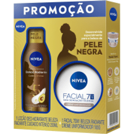 Kit Nivea Beleza Radiante - Hidratante Desodorante Corporal Cuidado Intenso 200ml + Hidratante 7 em 1 - 100g