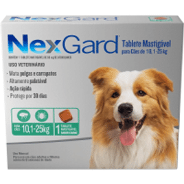Antipulgas e Carrapatos Nexgard para Cães de 10,1 a 25kg - 1 Tablete