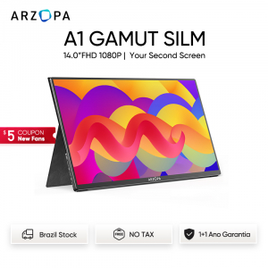 Monitor Portatil Arzopa A1 GAMUT SLIM 14.0'' FHD 1080p Ultra Slim Painel IPS