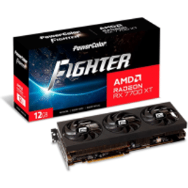 Placa de Vídeo RX 7700 XT Fighter PowerColor AMD Radeon 12GB GDDR6 Ray Tracing - RX7700XT 12G-F/OC