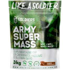 Hipercalórico Army Super Mass 3Kg - Sabor Chocolate - Soldiers Nutrition
