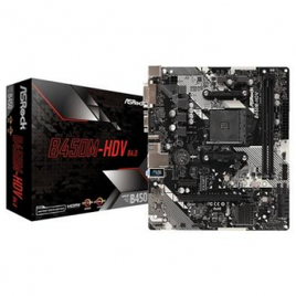 Placa-Mãe ASRock B450M-HDV R4.0 AMD AM4 Micro ATX DDR4