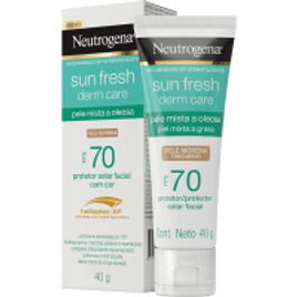 Protetor Solar Facial Neutrogena Sun Fresh Para Pele Oleosa Derm Care Pele Morena FPS 70 - 40g