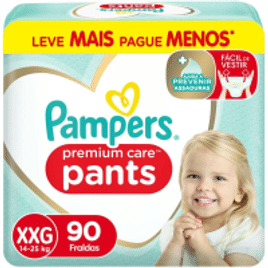 Fralda Pampers Premium Care Pants XXG 90 Unidades