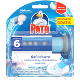 Pato Desodorizador Sanitário Gel Adesivo Aparelho + Refil Marine 6 Discos Promocional