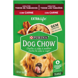 15 Unidades Ração Úmida Dog Chow Cães Adultos Carne 100g