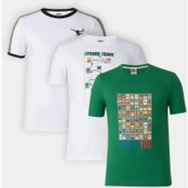 Kit Camiseta Umbro X Panini Tape Masculina 3 Peças