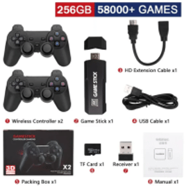Video Game Stick GD10-256G 4K HD 2.4G + Controle Sem Fio Console Retro 58000 Jogos